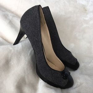 Nine West fabric black heels 6.5